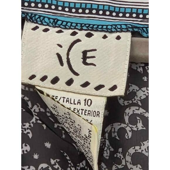 Boho-Chic Printed Tunic Dress with Tie Waist – Size 10 - Picture 2 of 5